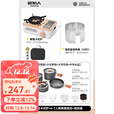 原始人户外卡式炉便携式卡磁瓦斯炉野外露营燃气灶卡磁炉炉具野炊全套 卡其色+3锅1壶【赠餐具】+挡风板