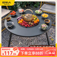 原始人围炉煮茶桌烧烤炉家用室内烤火炉套装器具全套户外烧烤用具 特大号围炉【配7件套】+收纳包
