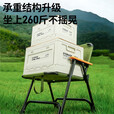 拓村户外克米特折叠椅便携式露营桌椅一体野炊椅钓鱼折叠椅子凳子 加大款-军绿色落尘椅【双层加厚承重260斤】