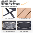 XMSJ围炉煮茶烧烤桌一体桌家用户外庭院露营烤肉折叠蛋卷桌地摊便携式 ,.120cm卡其色烧烤一体蛋卷桌【可坐2-6人】