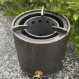 婕茵桐无烟柴火气化炉柴火灶农村家用 灶铸铁小圆炉气化户外炭茶炉便携 内胆直径11.5厘米高度8厘米