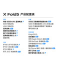 vivoX Fold5 AI 折叠屏手机 蔡司超级长焦 5G展机 超可靠三防折叠屏 明白 12GB+512GB 单机+第三方充电器+店保一年