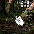 柏潮户外露营工兵铲多功能折叠式钓鱼车载防身兵工铲野外探险铁锹铲子 黑柄长款兵工铲【1把装】