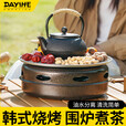 碳烤野餐烤肉炉仿铜韩式户外围炉煮茶烤火炉复古炭烤炉器具 方形速燃炭【懒人救星】 燃烧2h/次