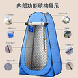 旅行纪折叠保温洗澡浴罩浴帐家用冬季成人宝宝用加厚保暖淋浴帘帐篷神器 【45°C保温】1.2米湖水蓝【三层夹棉透明顶】