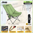 JEEP折叠椅子月亮椅便携露营椅子沙滩椅钓鱼椅子户外桌椅 【四档调节】【加棉云软躺感】高背月亮椅冬竹青