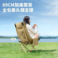 JEEP折叠椅子月亮椅便携露营椅子沙滩椅钓鱼椅子户外桌椅 【四档调节】【加棉云软躺感】高背月亮椅冬竹青