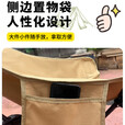 高靠背月亮椅户外便携式午休躺椅折叠椅露营椅子烧烤野餐户外椅子 卡其色 加高靠背-成人款+收纳袋