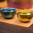 必唯（BOUNDLESS VOYAGE）纯钛钛杯户外茶杯冰花双层小茶杯茶具轻量便携防烫功夫茶喝茶杯子 Ti3082D 蓝紫色