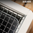 哈骆顿烧烤炉户外便携式炭烧炉家庭式烧烤炉多功能野外露营煮茶炉 曜石黑【起网器+烤盘】 【可煎可烤可煮茶】