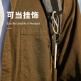 原始人 哨子高音响金属求生哨高端口哨乐器户外口哨报警哨子 卡其色长款