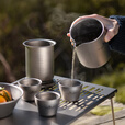 必唯（BOUNDLESS VOYAGE）纯钛户外旅行茶具套装鹰嘴泡茶器双层茶杯防烫便携功夫茶露营煮茶 Ti3120D  茶壶
