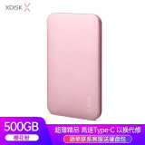 小盘(XDISK)500GB Type-C3.1移动硬盘Q系列2.5英寸 樱花粉 高速全金属8.9mm超簿便携精英款 稳定耐用