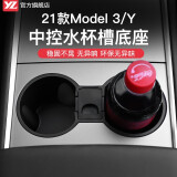 YZ适用于特斯拉Model3/y中控水杯槽底座车载硅胶杯架限位器改装配件 Model3/Y中控水杯槽底座
