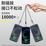 倍思 苹果快充数据线PD20W/18W 带夜灯金属编织加长线适用iphone12/11Pro/XsMax/XR/8手机充电器线2.28米黑