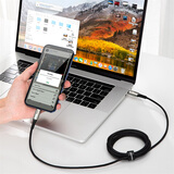 倍思 苹果快充数据线PD20W/18W 带夜灯金属编织加长线适用iphone12/11Pro/XsMax/XR/8手机充电器线2.28米黑