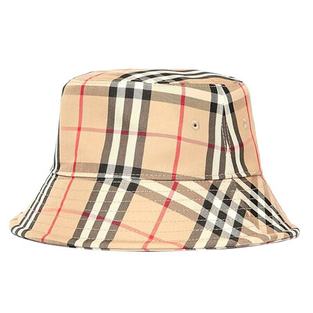 burberry巴宝莉女帽时尚经典格纹阔形渔夫帽米色8026927l