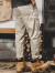 后探（HouTan）美式工装裤男宽松纯棉休闲裤男士2023秋冬季潮流复古加绒裤子男款 卡其色加绒款 28（95-110斤）