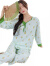 KJ品牌睡衣女夏季2024新款国风棉绸睡衣新中式薄款家居服套装可外穿 PC 8826-碎花粉底 XL(130斤以内)