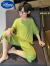 迪士尼（Disney）男童夏款莫代尔睡衣薄款男孩中大儿童夏季棉绸空调家居服2024新款 绿色 150cm(150cm)