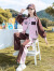 乖妮猫（GUAINIMAO）女童套装春秋款2023韩版洋气中大儿童网红休闲运动加绒加厚两件套 1558粉色加绒款 140cm