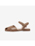 拔佳（Bata）包头凉鞋女夏季新款时尚羊皮镂空复古软底罗马鞋ARP11BL3 棕色 35