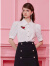 mikibana米可芭娜衬衫女泡泡袖重工钉珠蝴蝶结后背镂空衬衣夏季新款 Z32 白 M