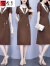 百含玉高档品牌新款韩版时尚西装领中长款大码显瘦短袖连衣裙夏季小个子 黑色 大码L