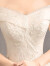法蒂雅新娘结婚主婚纱礼服2023新款白色一字双肩大码绑带秋冬简约森系 白色齐地 L