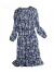 卡思彤（Cosstot）品牌女装 碎花雪纺连衣裙新款夏季优雅时尚收腰显瘦气质洋气长裙 藏蓝色 M