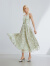 朗姿法式设计感气质蕾丝刺绣吊带长裙夏装2024新款女装绿色连衣裙 水绿色 S