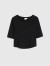 Gap【女友T】女装夏季罗纹针织修身T恤659466五分袖上衣 黑色 170/100A(L)