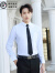 汉柏诺西裤男正装上班白色衬衫套装面试修身韩版大学生毕业照西装 单件短袖衬衫 (领带) S
