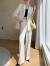 仙从白色西装套装女早秋新款休闲气质高级感女神范薄款职业西服两件套 白色西装+裤子 L116-129