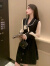 莉纱芙特小香风连衣裙春季2024新款女装感显瘦法式裙子 黑色 S 85-95斤