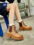 海澜之家（HLA）女鞋时尚小短靴马丁靴女厚底骑士靴HDAXZW4ACR024 米色35