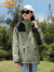 吉普（JEEP）进藏登山冲锋衣亲子装户外三合一两件套加绒加厚防风防水登山服装 女款浅绿 XS 70-80斤