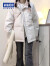 棉致森马集团棉致 秋冬季韩系设计感粉色撞色pu皮立领加厚棉服外套女 米白色(加厚保暖) 2XL