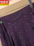 恒源祥（HYX）高档香云纱老妈阔腿裤春夏季复古提花真丝气质透气休闲裤女 紫色 4XL 建议135-150斤