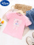 迪士尼（Disney）女童纯棉爱莎公主变色短袖t恤T夏季薄款儿童宝宝女孩洋气圆领上衣 蓝色-艾sa变星戴路 120(建议身高115CM，5-6岁)
