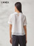 蓝地（LANDI）商场同款2022年双层肌理感小衫夏季薄款OL风素色 白色 M