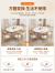香丽华庭岩板餐桌椅组合家用小户型奶油原木风可伸缩圆桌现代简约实木饭桌 纯白哑光-原木色框架-扶手椅 1.35m 单桌