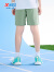 特步（XTEP）儿童夏季新款男童运动五分裤运动休闲短裤百搭薄款短裤 地衣绿【横logo】 130cm