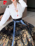 皮尔卡丹（pierre cardin）新中式国风马面裙套装2024新款高端小个子八分短款日常可穿半身裙 黑色 拼接马面裙 S (80-95斤)