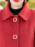 迪茸衣中年妈妈装秋冬装洋气加厚外套中长款毛呢保暖女士上衣40岁50 红色 XL   建议90-115斤