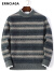 ERNCIAGA 羊绒衫男100%山羊绒圆领冬季青年加厚条纹毛衣 雅绿 160/S (适合85斤-105斤)