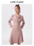 LIME FLARE莱茵2023秋季新款粉色格子西装裙商场同款职业气质高级正式连衣裙 石盐粉色 M