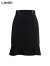 蓝地（LANDI）黑色高腰修身散摆a字裙半身裙女包臀2023年夏季新款短裙 黑色 XL