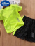 迪士尼（DISNEY）2024新款儿童短袖套装跑步运动服速干男女童夏装薄款T恤短裤童装 速干衣【白色】套装 90cm