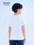 特步（XTEP）童装儿童运动休闲短袖针织衫中大童男童圆领透气吸汗短T 珍珠白 120cm
